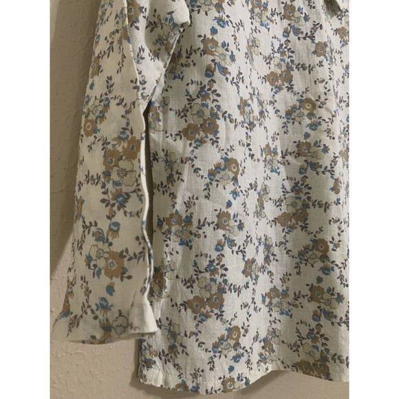 Yoli & Otis Girls Floral Blouse Beige & Brown Long Sleeve Linen/Cotton Size 6Y - Picture 4 of 6